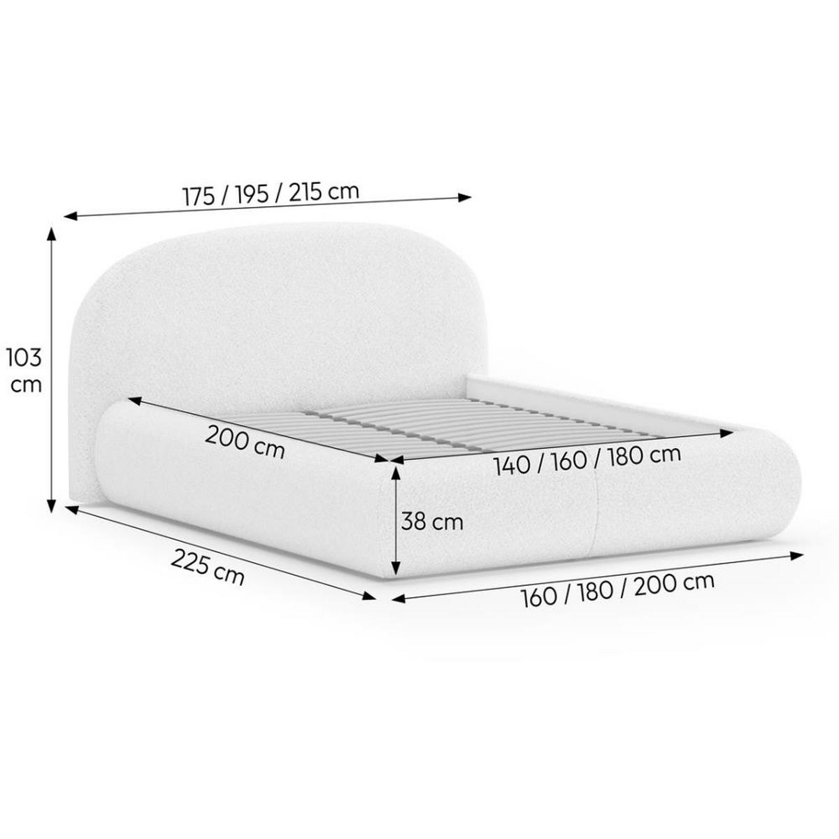 POLSTERBETT Motti ohne Matratze und Topper, 140x200 cm, Creme - Beige, Textil (140/200cm) - Beautysofa