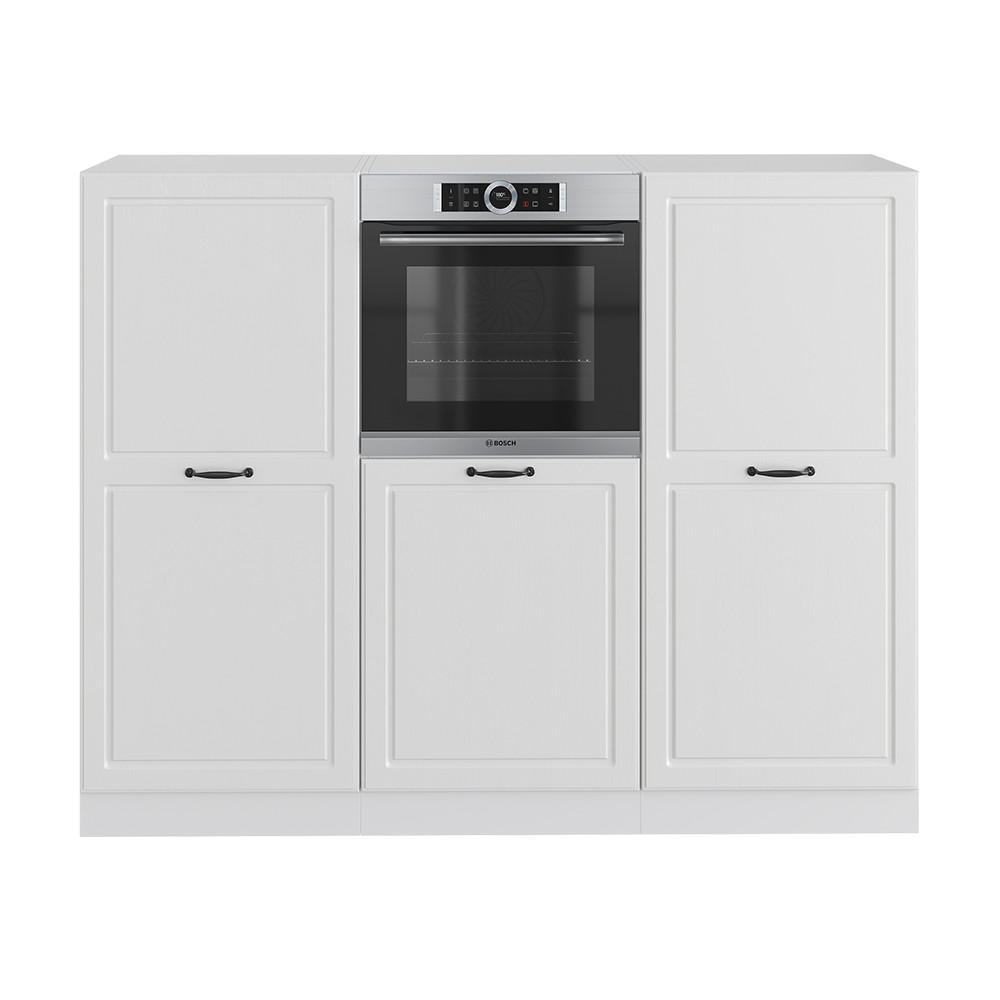 KÜCHENBLOCK R-Line Weiß Landhaus/Weiß 180 cm ohne AP - Weiß, Holzwerkstoff (180/81.6/46cm) - Vicco