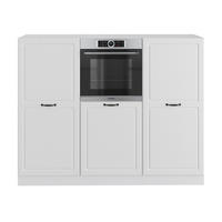 KÜCHENBLOCK R-Line Weiß Landhaus/Weiß 180 cm ohne AP - Weiß, Holzwerkstoff (180/81.6/46cm) - Vicco
