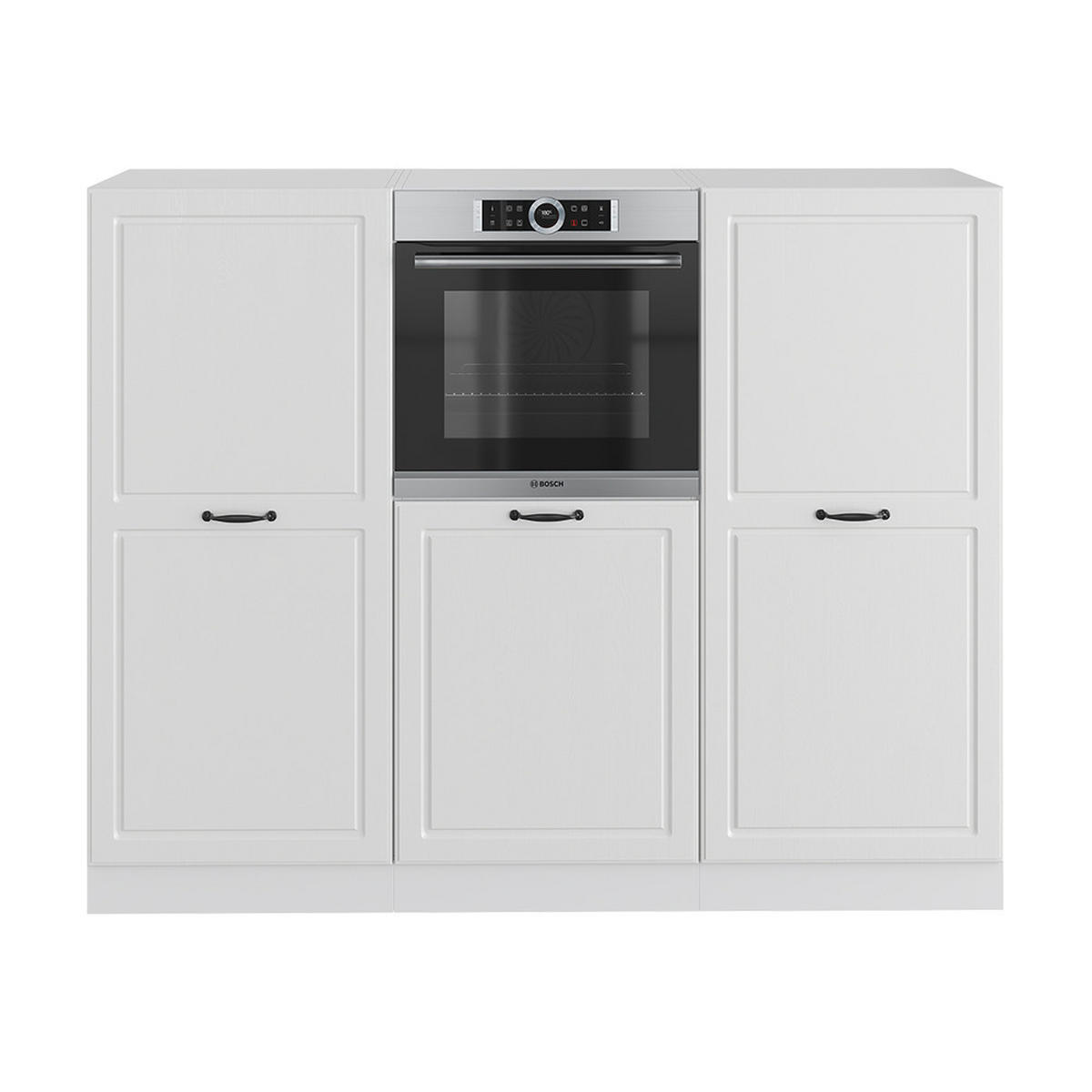 KÜCHENBLOCK R-Line Weiß Landhaus/Weiß 180 cm ohne AP - Weiß, Holzwerkstoff (180/81.6/46cm) - Vicco