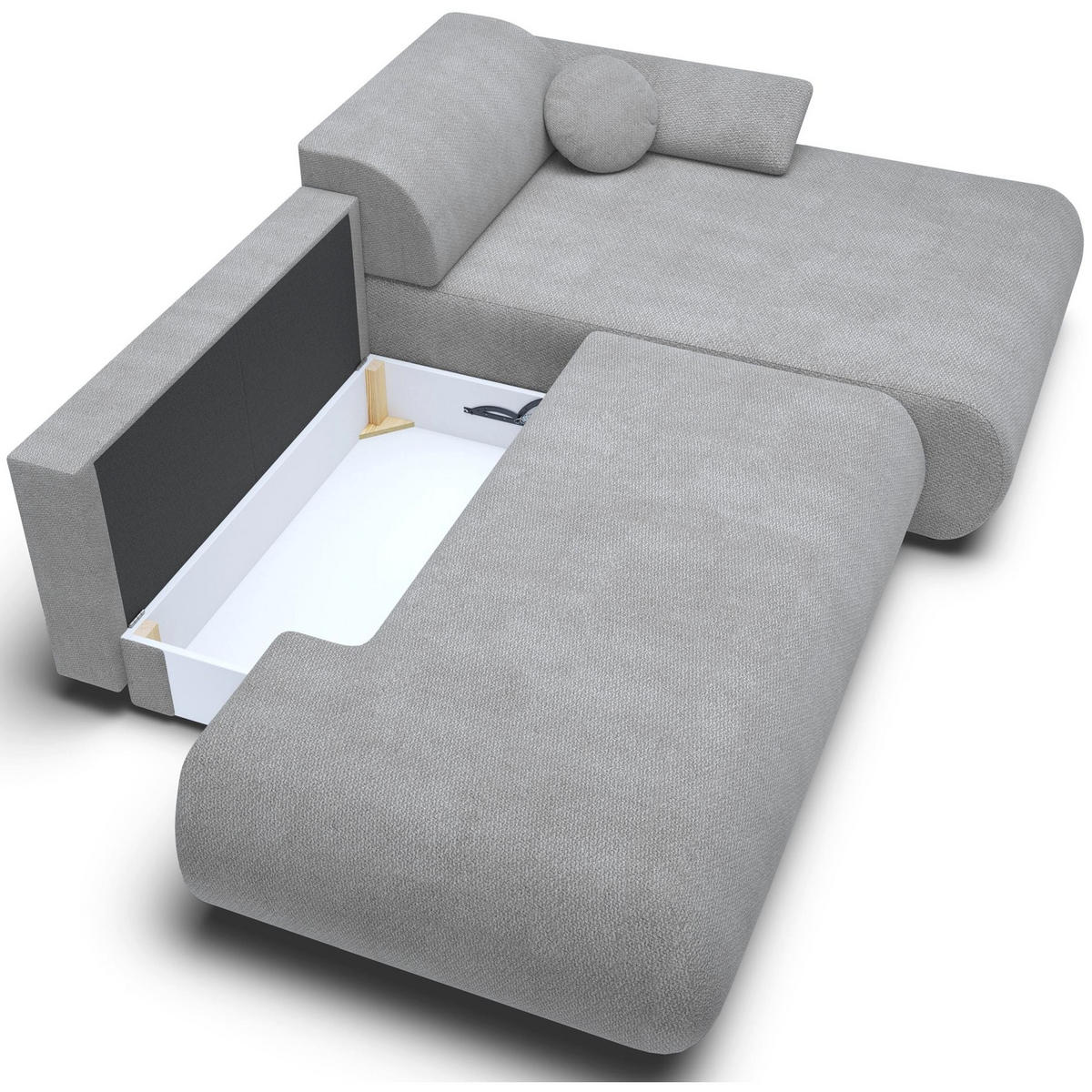 ECKSOFA Armone Grau Chenille - Schwarz/Grau, Kunststoff/Textil (173.5/286cm) - Selsey