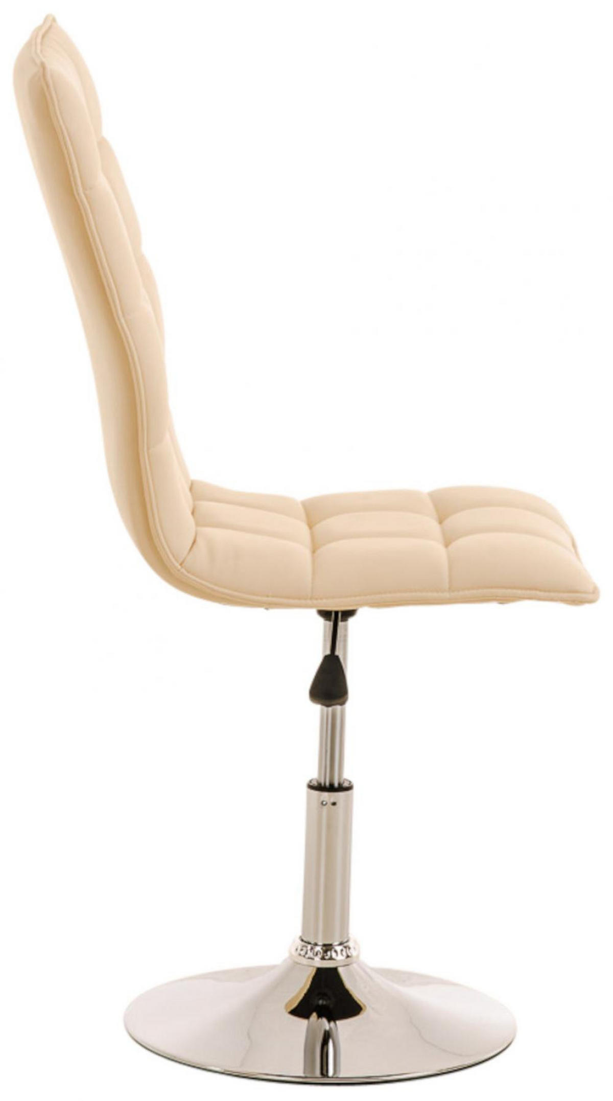 DREHSTUHL 2er Set Lederlook creme - Chromfarben/Creme, Textil/Metall (43/90/56cm) - CLP