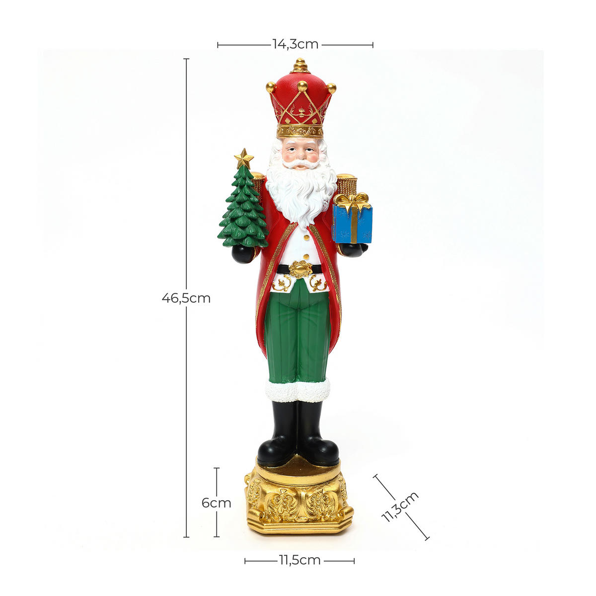 NUSSKNACKER Figur B14 x T11 x H45.5 cm - Rot, Kunststoff (11/45.5/14cm) - Hometopia
