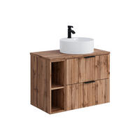 EINZELWASCHTISCH - 80cm x 46cm - MDF - naturfarben hell - ZEVARA - Naturfarben, Holz (80/57/46cm) - Vente-Unique