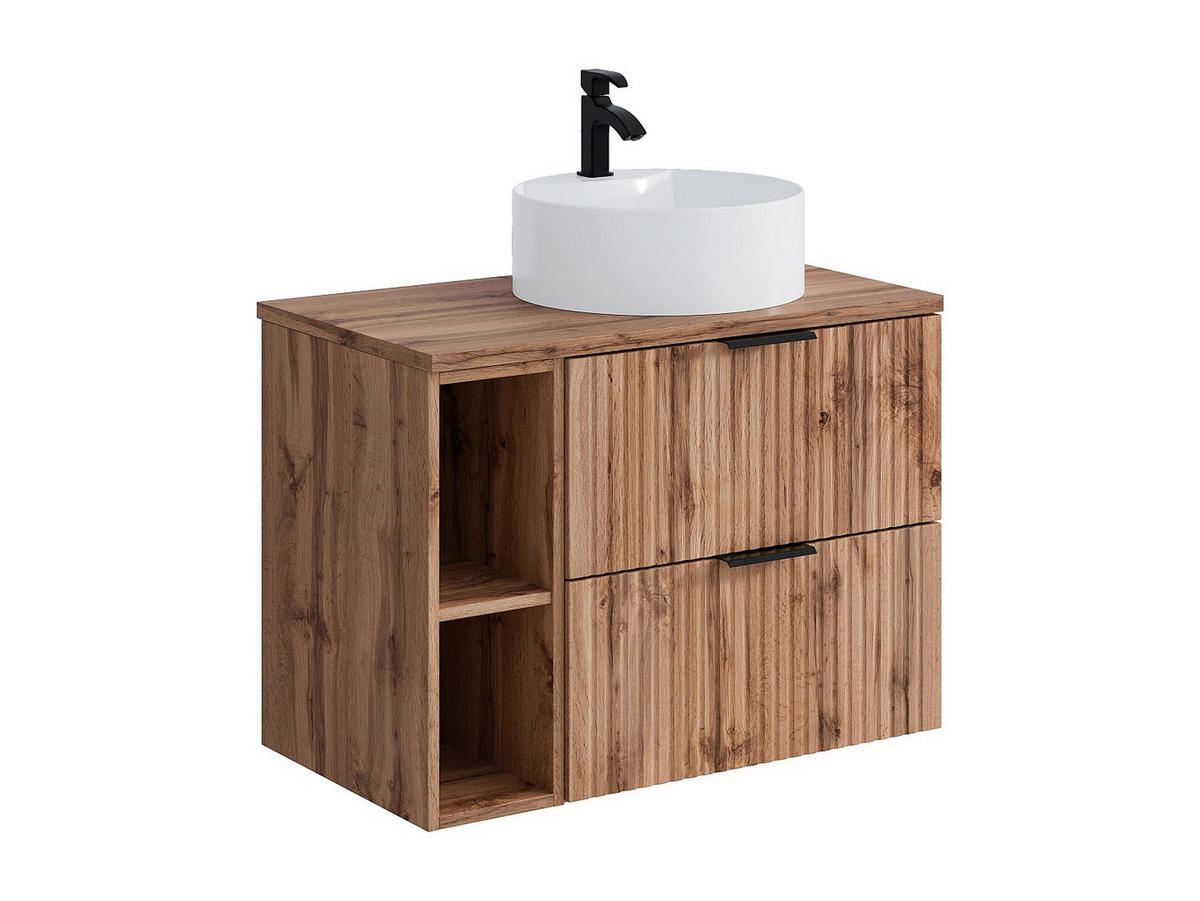 EINZELWASCHTISCH - 80cm x 46cm - MDF - naturfarben hell - ZEVARA - Naturfarben, Holz (80/57/46cm) - Vente-Unique