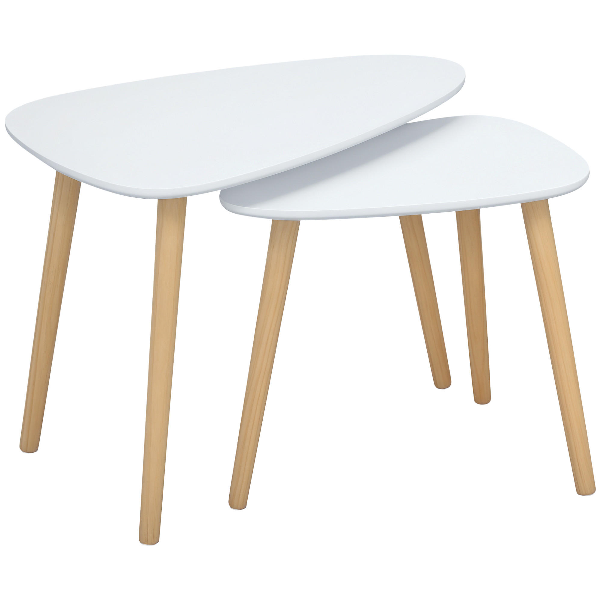 BEISTELLTISCH Weiß 2 Stück - Weiß, Kunststoff (59.5/39.5/45cm) - GiPP