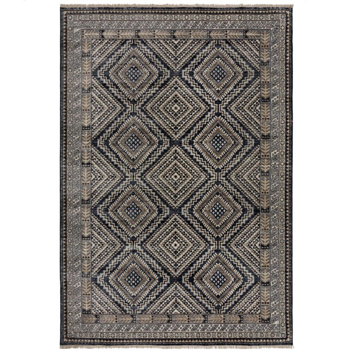 TEPPICH Traditionell-Design, mit Fransen KELVIN, Blau 160x234 cm - Blau, Textil (160/234cm) - KADIMA DESIGN