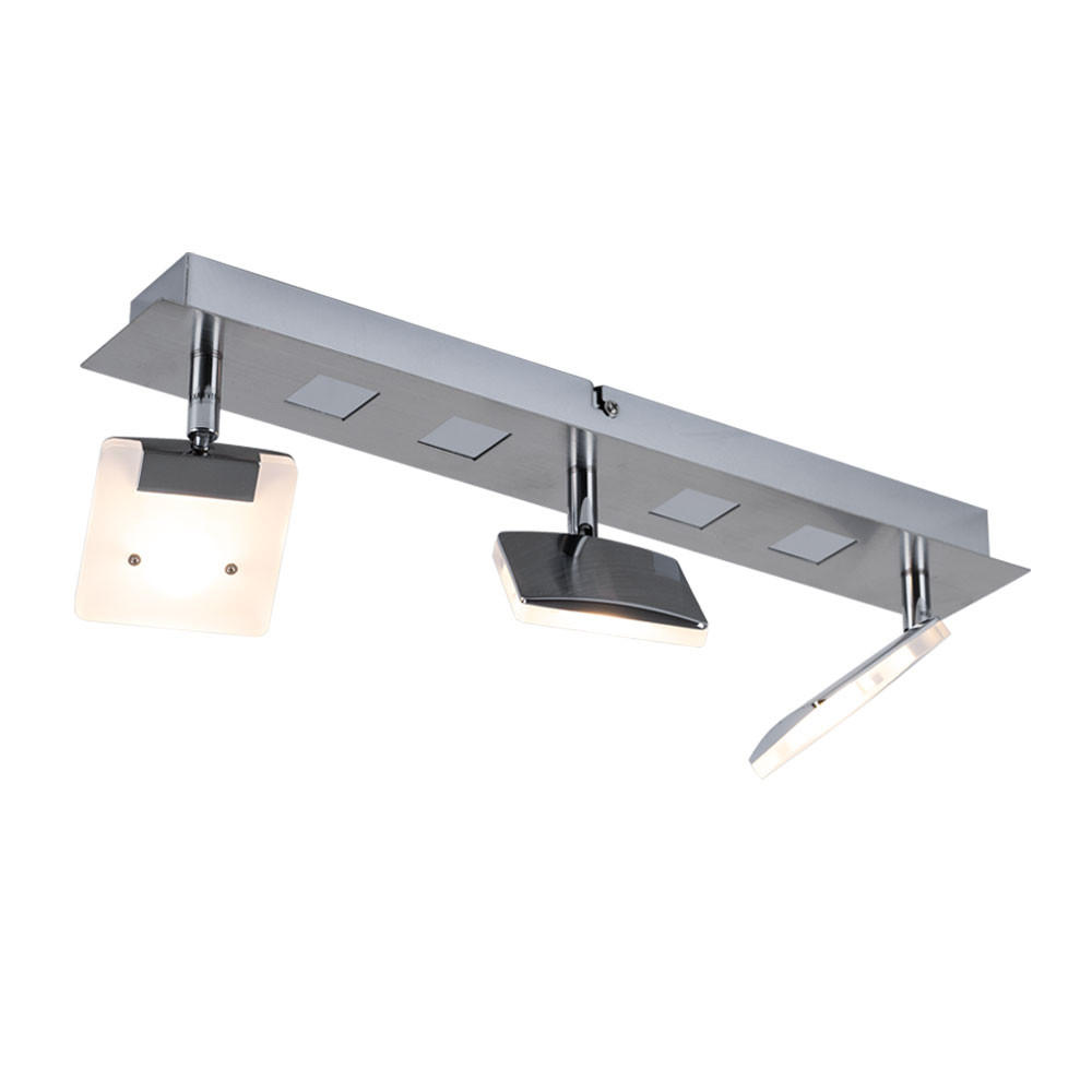 LED DECKENLEUCHTE KAMALA Silber satiniert - Silberfarben, Metall (45/7/15cm)