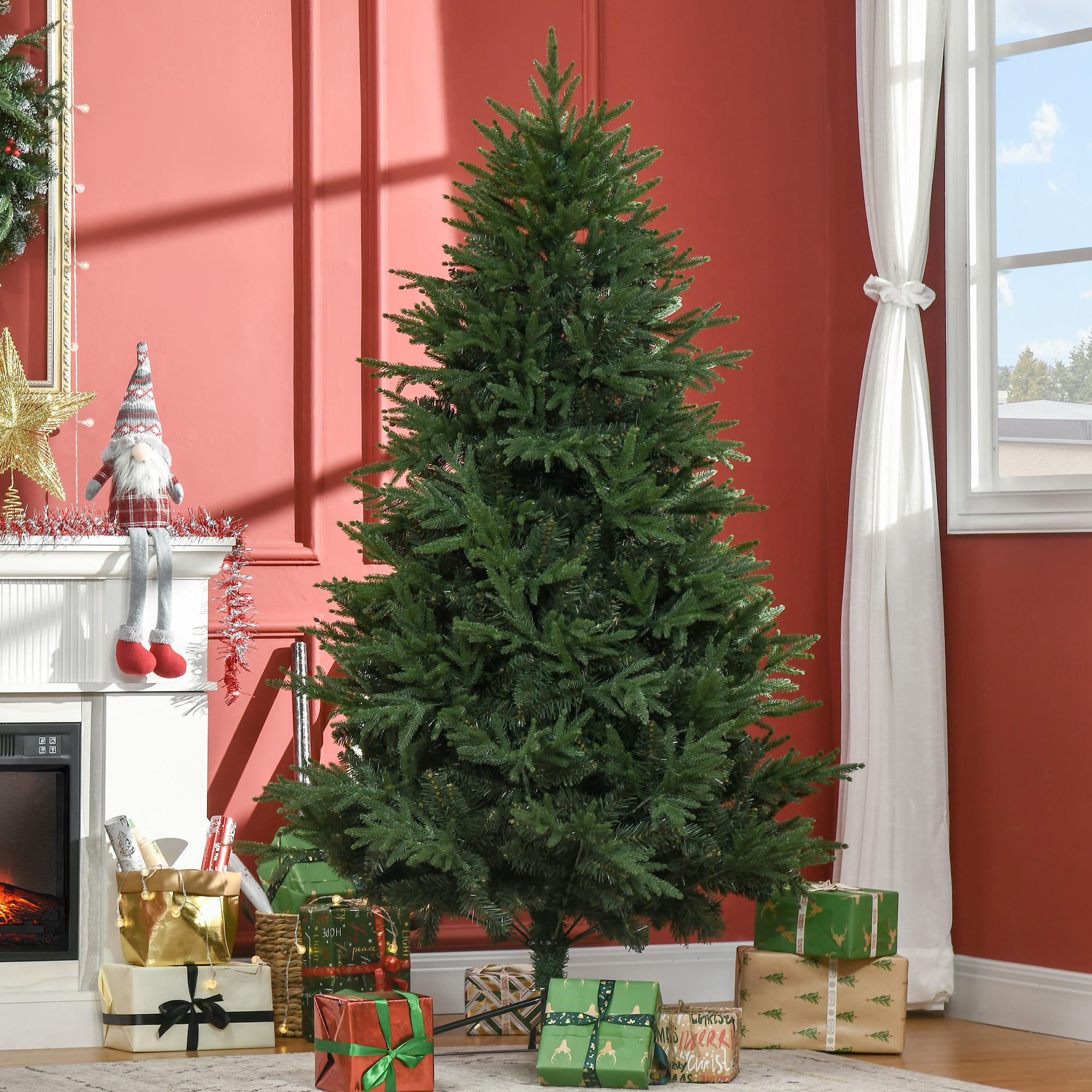 WEIHNACHTSBAUM, 180 cm, PVC, PE, Metall, Grün - Grün, Kunststoff (180cm) - HOMCOM