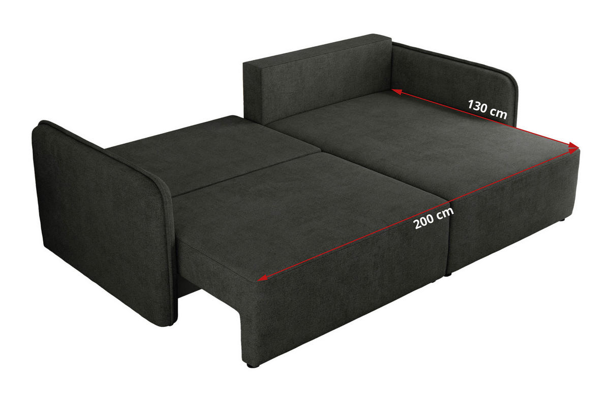 ECKSCHLAFSOFA MESTO L Dunkelgrau Struktur - links - Dunkelgrau/Schwarz, Kunststoff/Textil (227/147cm) - MKS