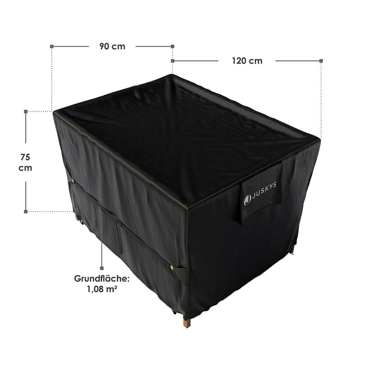 GARTENMÖBELABDECKUNG CoverSafe Pro schwarz - Schwarz, Kunststoff (90/75/120cm) - Juskys