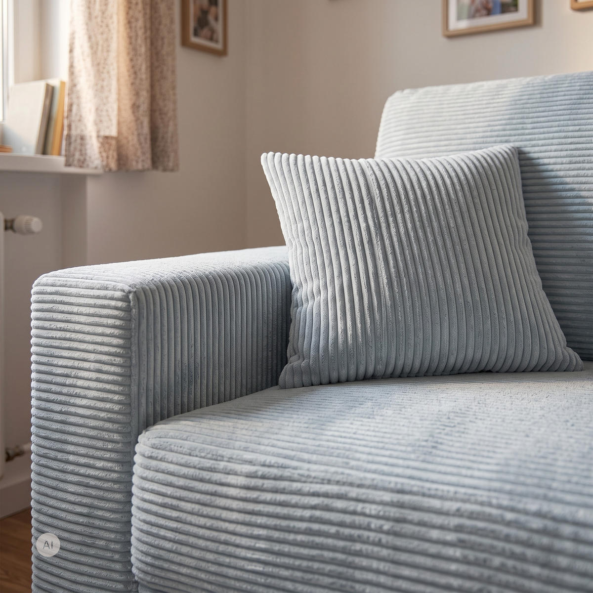 3-SITZER-SOFA EDEL mit Schlaffunktion und Bettkasten, Cordstoff Hellgrau - Hellgrau/Schwarz, Holz/Textil (165/94/100cm) - NACANAPA