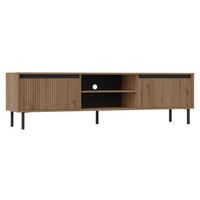TV-LOWBOARD Osaka Eichenholzoptik Evoke 179/50/40 cm - Eichefarben/Schwarz, Holzwerkstoff/Metall (178.6/50/40cm) - Selsey