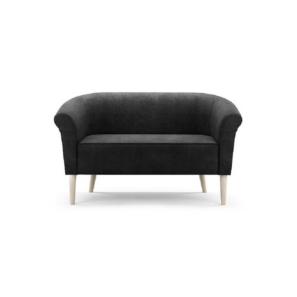 SOFA Pero Schwarz, Buchenholz Beine, Sofa im skandinavischen Stil - Buchefarben/Schwarz, Holzwerkstoff (132/70/57cm) - Bettso