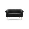 SOFA Pero Schwarz, Buchenholz Beine, Sofa im skandinavischen Stil - Buchefarben/Schwarz, Holzwerkstoff (132/70/57cm) - Bettso