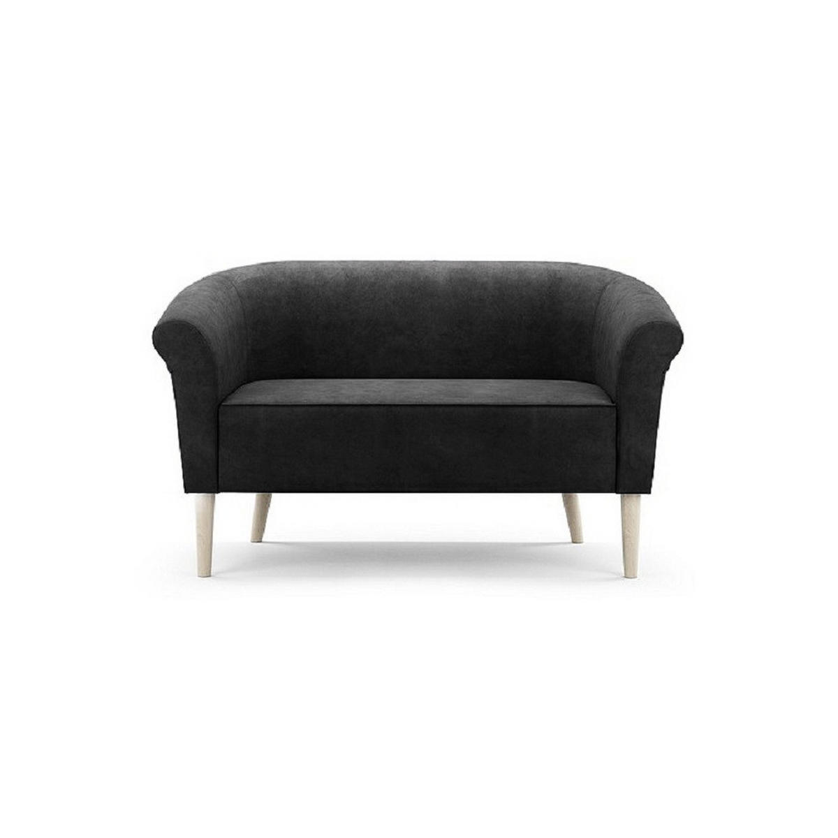 SOFA Pero Schwarz, Buchenholz Beine, Sofa im skandinavischen Stil - Buchefarben/Schwarz, Holzwerkstoff (132/70/57cm) - Bettso