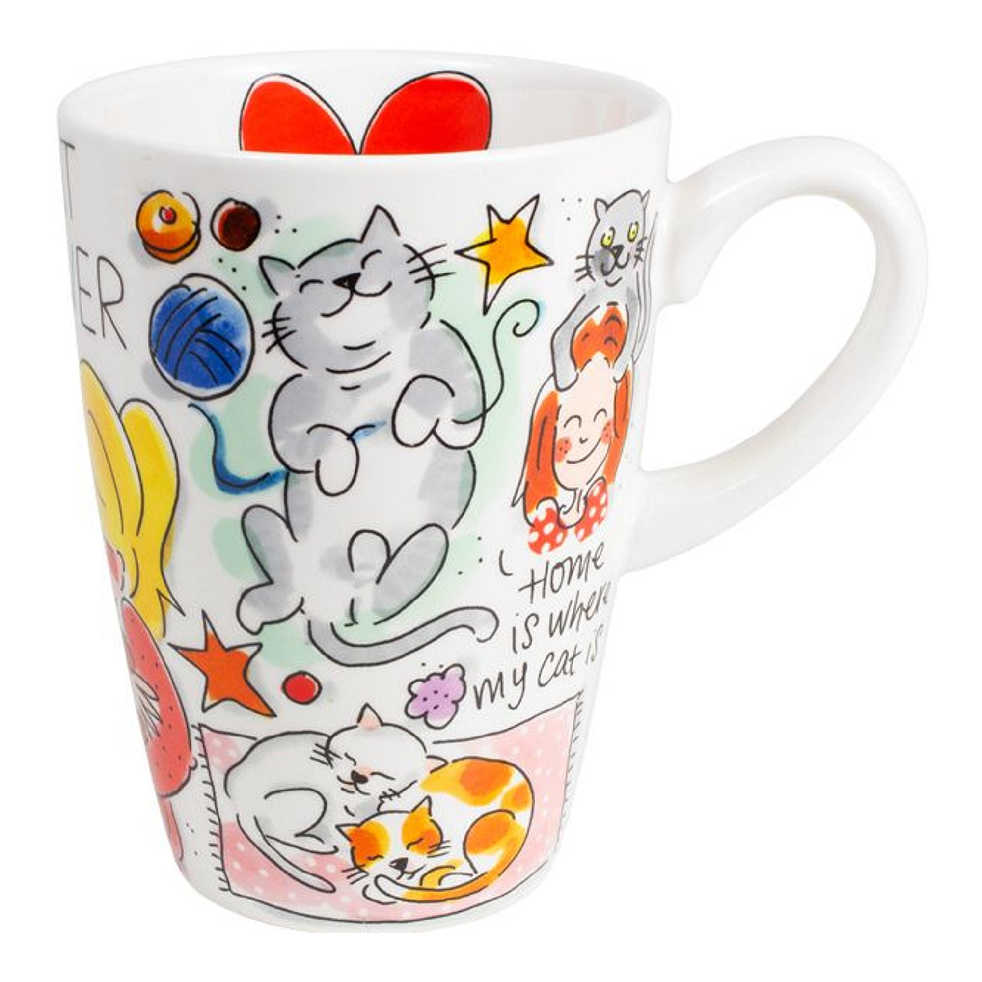 XL-BECHER Katzenliebhaber in Bunt - 500 ml - Multicolor, Keramik (0.5L) - Blond Amsterdam