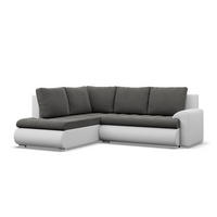 ECKSOFA LINKS MIT SCHLAFFUNKTION FORESTA, Dunkelgrau + Grau - Dunkelgrau/Hellgrau, Textil (230/200cm) - Mebligo