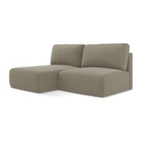 ECKSOFA mit Schlaffunktion links Strukturstoff Stoff Beige - Beige/Schwarz, Kunststoff/Textil (149/210cm) - LaMiaSofa