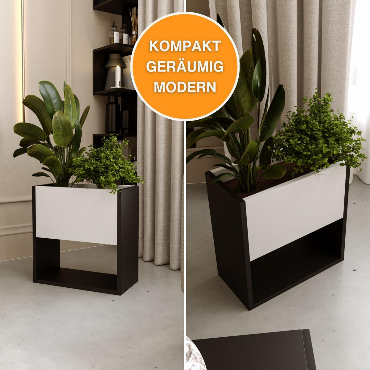 BLUMENKASTEN - Weiß, Holzwerkstoff (46195/45/44cm) - RAUMHIRSCH FURNITURE