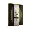 SCHWEBETÜRENSCHRANK 235,2/180/60 3-türig - Goldfarben/Schwarz, Holz/Metall (180/235/60cm) - Abiks Möbel
