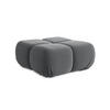 POUF Samt Stoff Grau - Dunkelgrau/Schwarz, Kunststoff/Textil (95/41/95cm) - LaMiaSofa