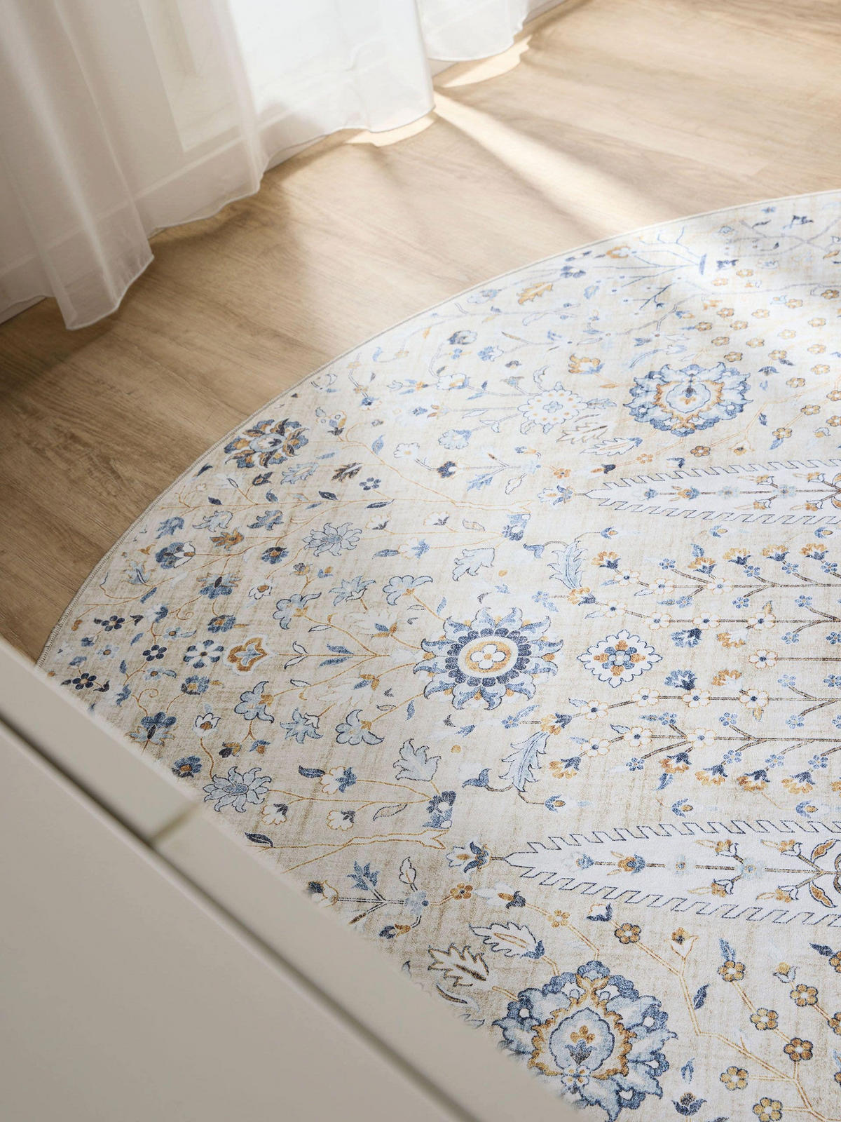 VINTAGE-TEPPICH George waschbar ø 160 cm rund - Beige, Kunststoff (160/160cm) - benuta