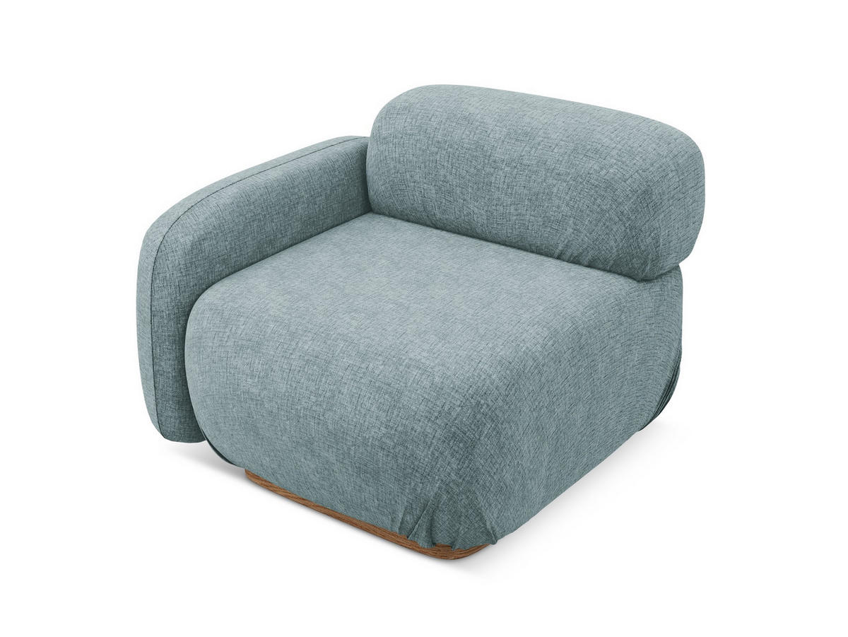 SOFAELEMENT Links Chenille Stoff Blau - Blau/Blaugrau, Holz/Textil (95/73/95cm) - Makamii