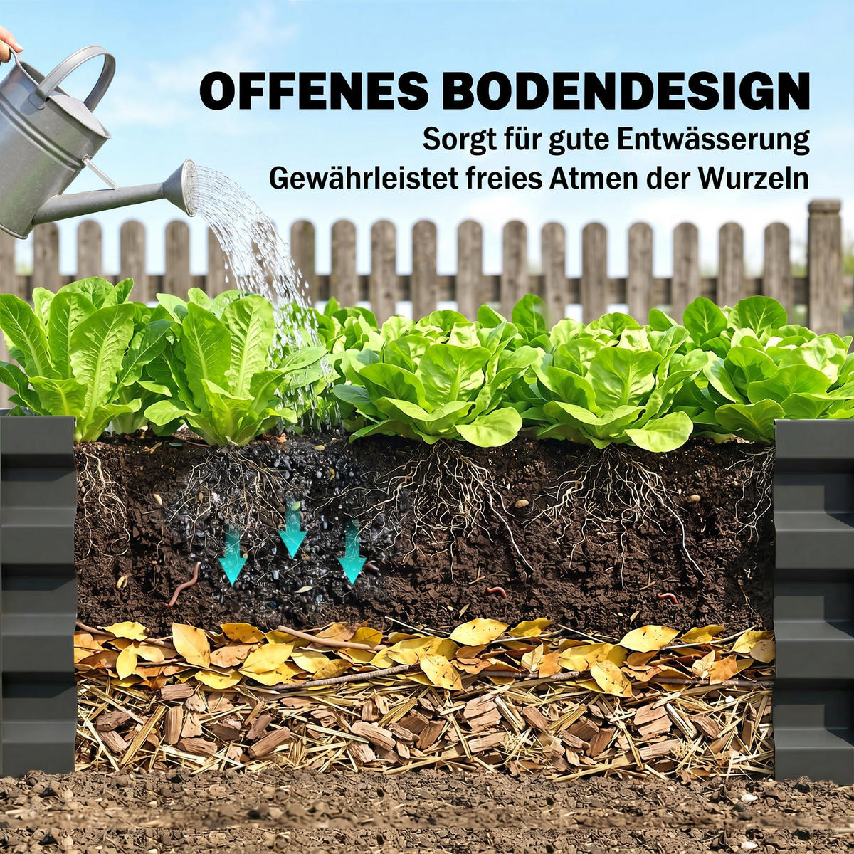 BLUMENHOCHBEET Witterungsbeständig Dunkelgrau - Dunkelgrau, Metall (50/30/110cm) - Outsunny