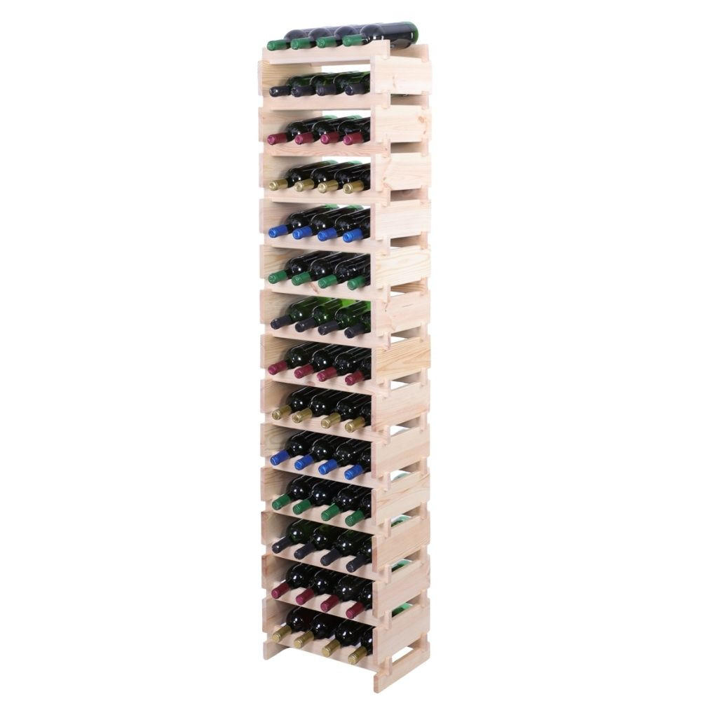 WEINREGAL VINOTECA FLEX PRO HxBxT 191x46x28cm 56 Flaschen auf 14 Ebenen Natur unbehandelt - Naturfarben, Holz (46/191/28cm) - PROREGAL