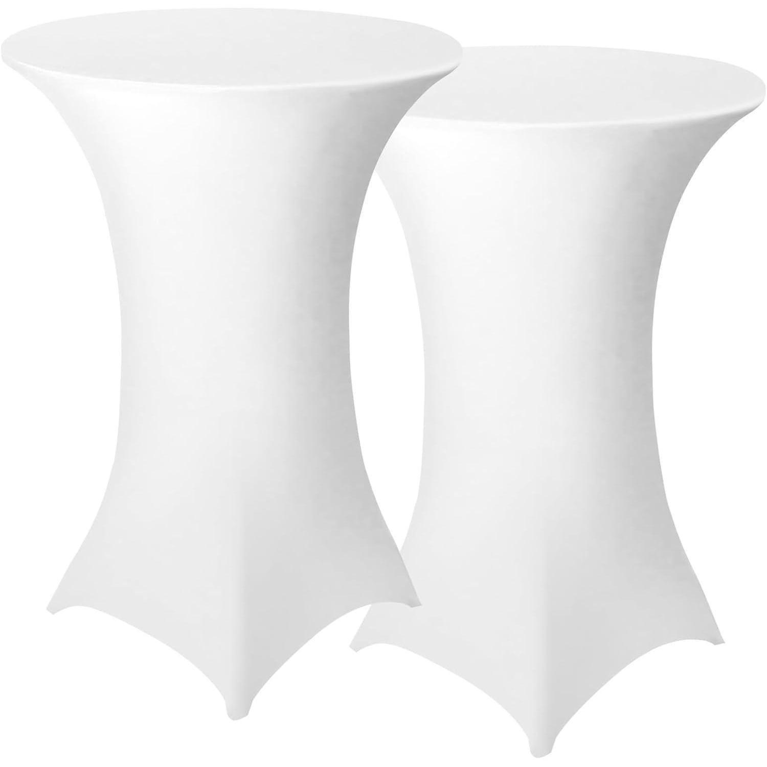 STEHTISCHHUSSEN 2er Set Ø 70-75 cm Weiß - Weiß, Textil (75/75cm)