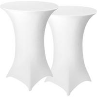STEHTISCHHUSSEN 2er Set Ø 70-75 cm Weiß - Weiß, Textil (75/75cm)