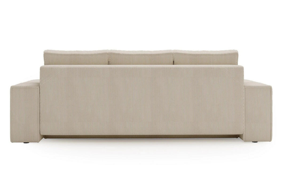 SCHLAFSOFA AGA, Sofa mit Schlaffunktion und Bettkasten, Farbe: Beige, Cordstoff - Beige, Textil (256/94/97cm) - Sepro Meble