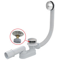 BADEWANNEN Ab- und Überlaufgarnitur CLICK/CLACK, Chrom, 80 cm - Chromfarben, Metall (20/10/37cm) - Alcadrain