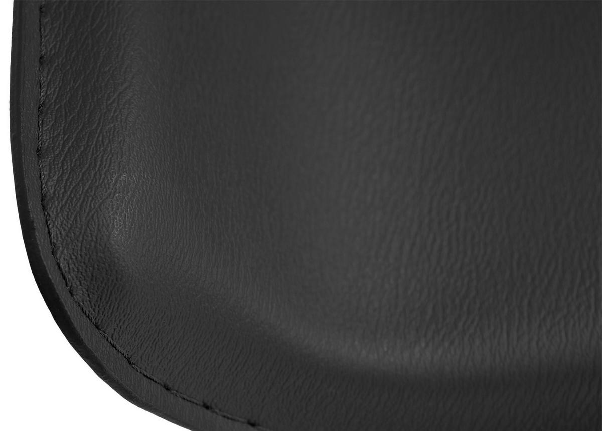 BARHOCKER Lederlook schwarz - Chromfarben/Schwarz, Textil/Metall (38/65/41cm) - CLP