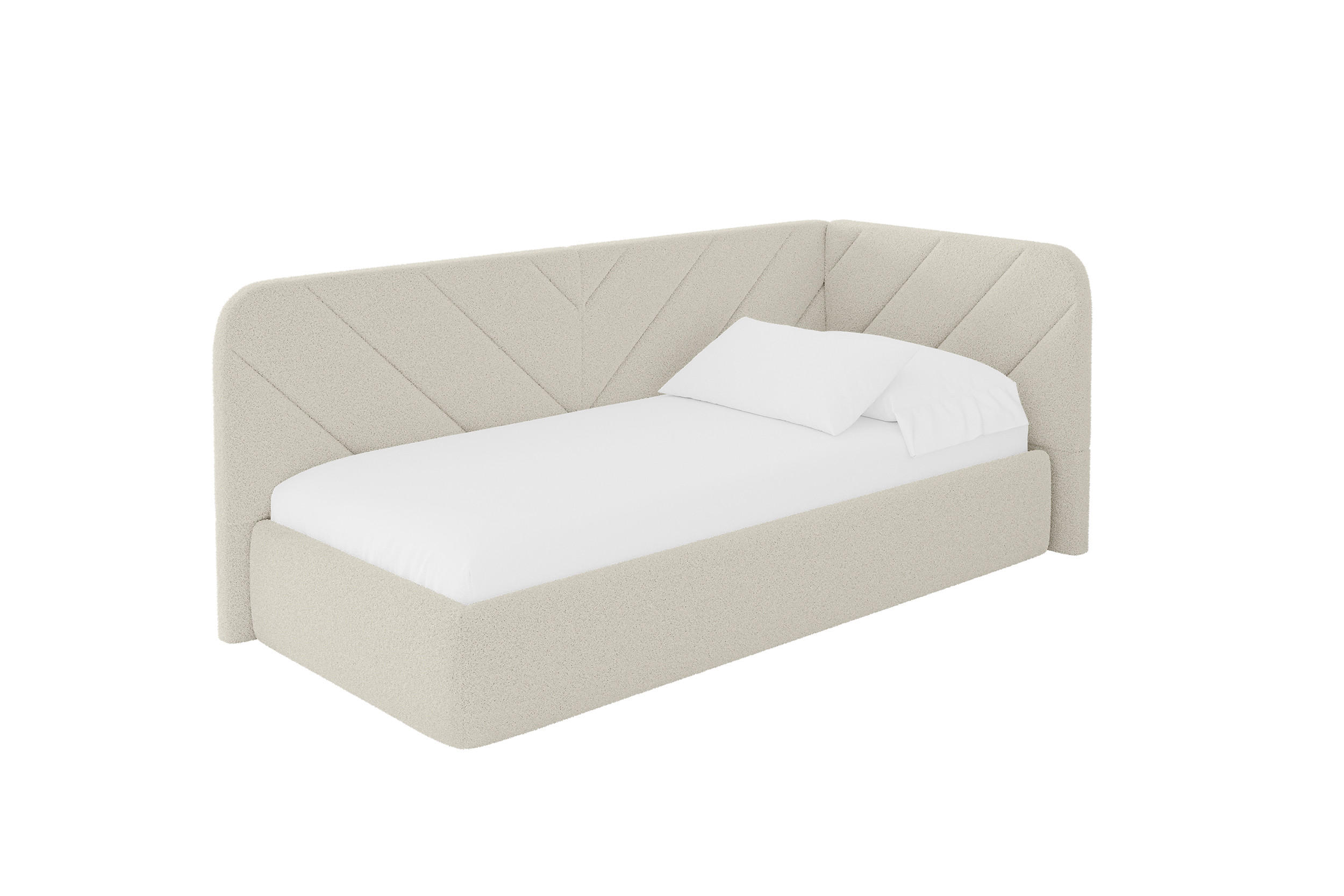 ALTDECOR JEDNOLŮŽKOVÁ POSTEL pro mládež s úložným prostorem, vlevo - FIKY 90x200 béžová