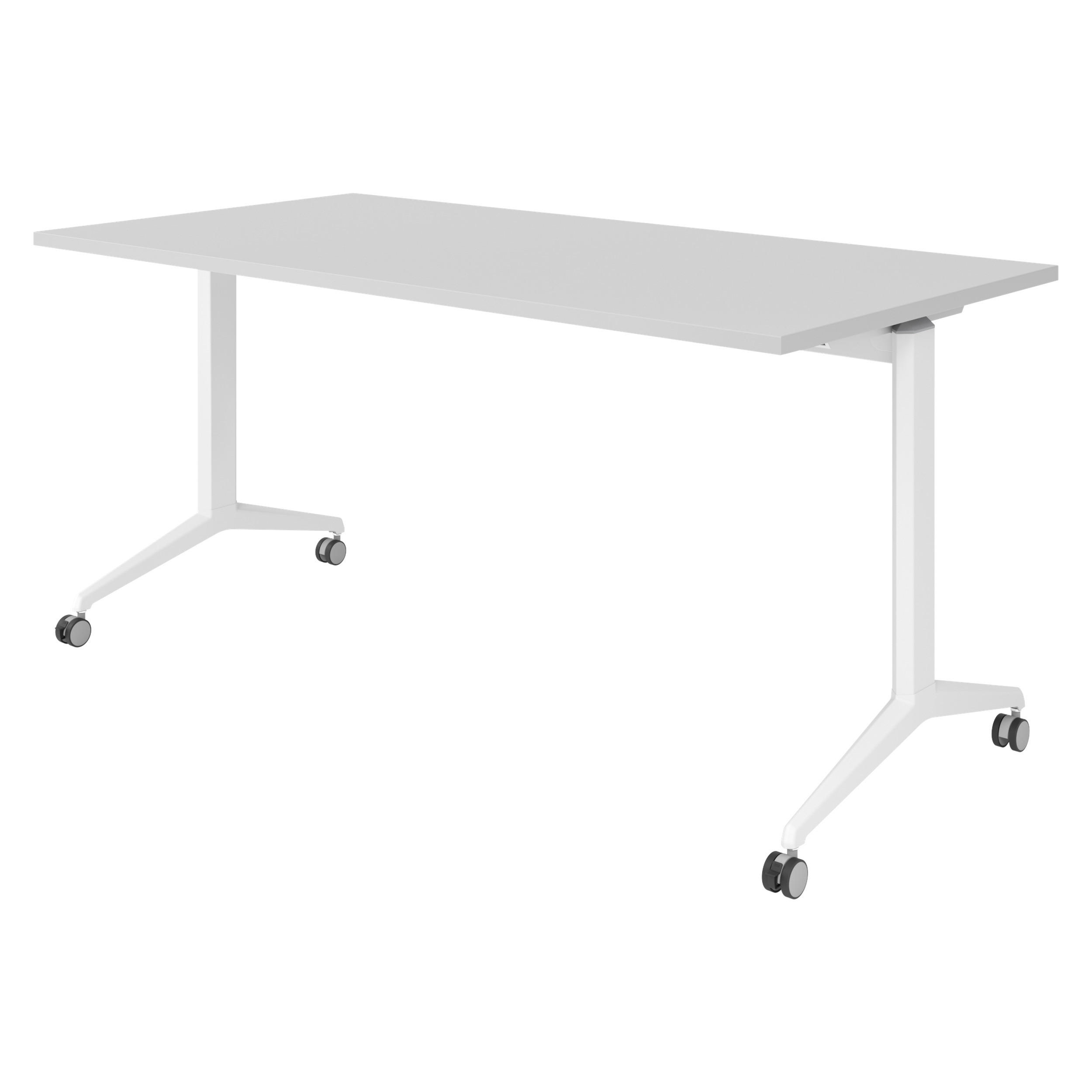 SEMINARTISCH klappbar & fahrbar 80/160/75 cm in Grau/Weiß - Weiß/Grau, Holzwerkstoff (80/160/75cm) - bümö