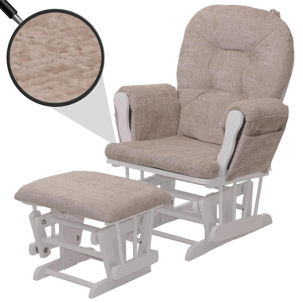 RELAXSESSEL Cremeweiß, Weiß - Weiß, Textil (75/100/71cm) - MCW