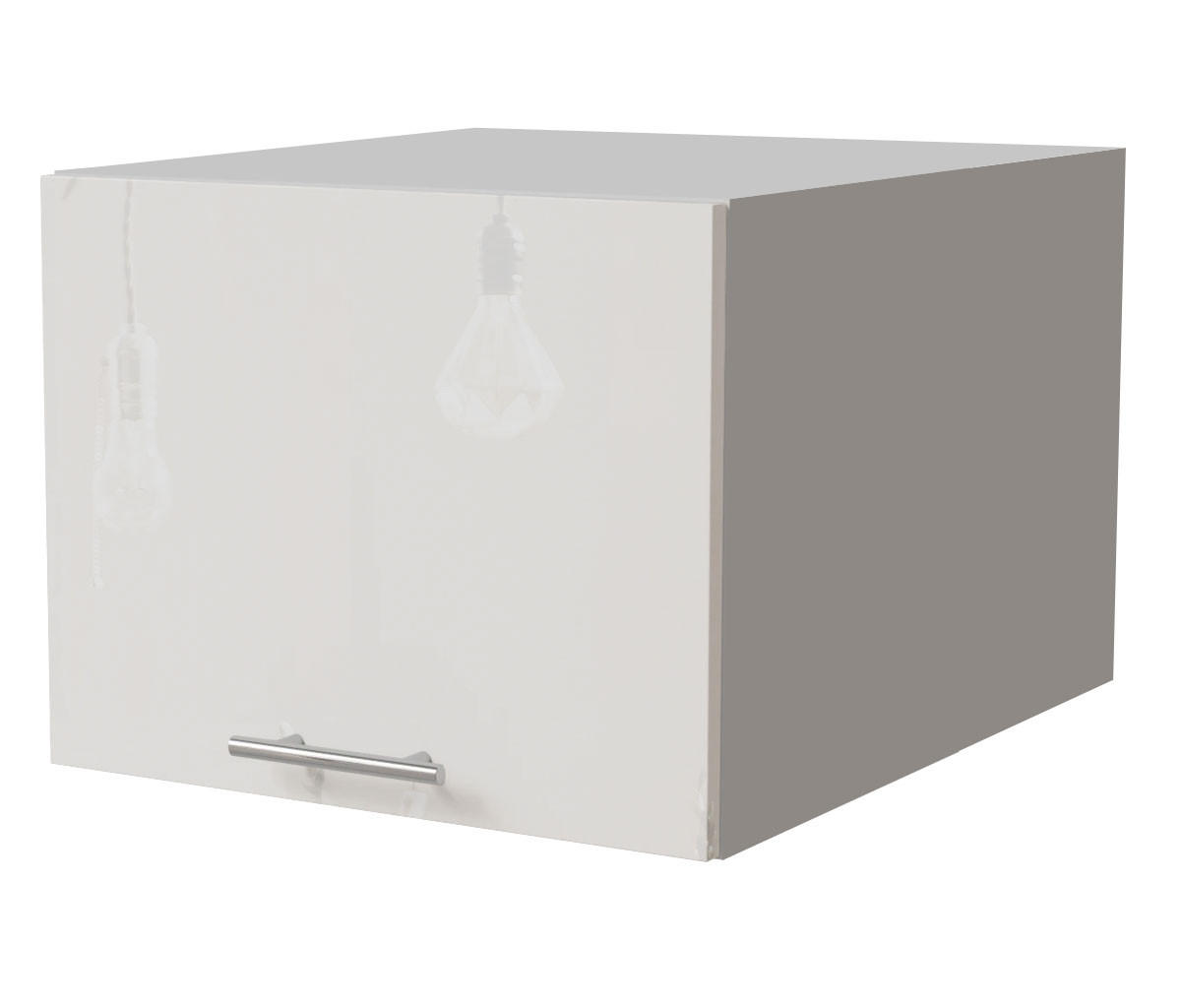 Feldmann-Wohnen Aufsatzschrank Weiß Hochglanz, Weiß 45x36x59 cm