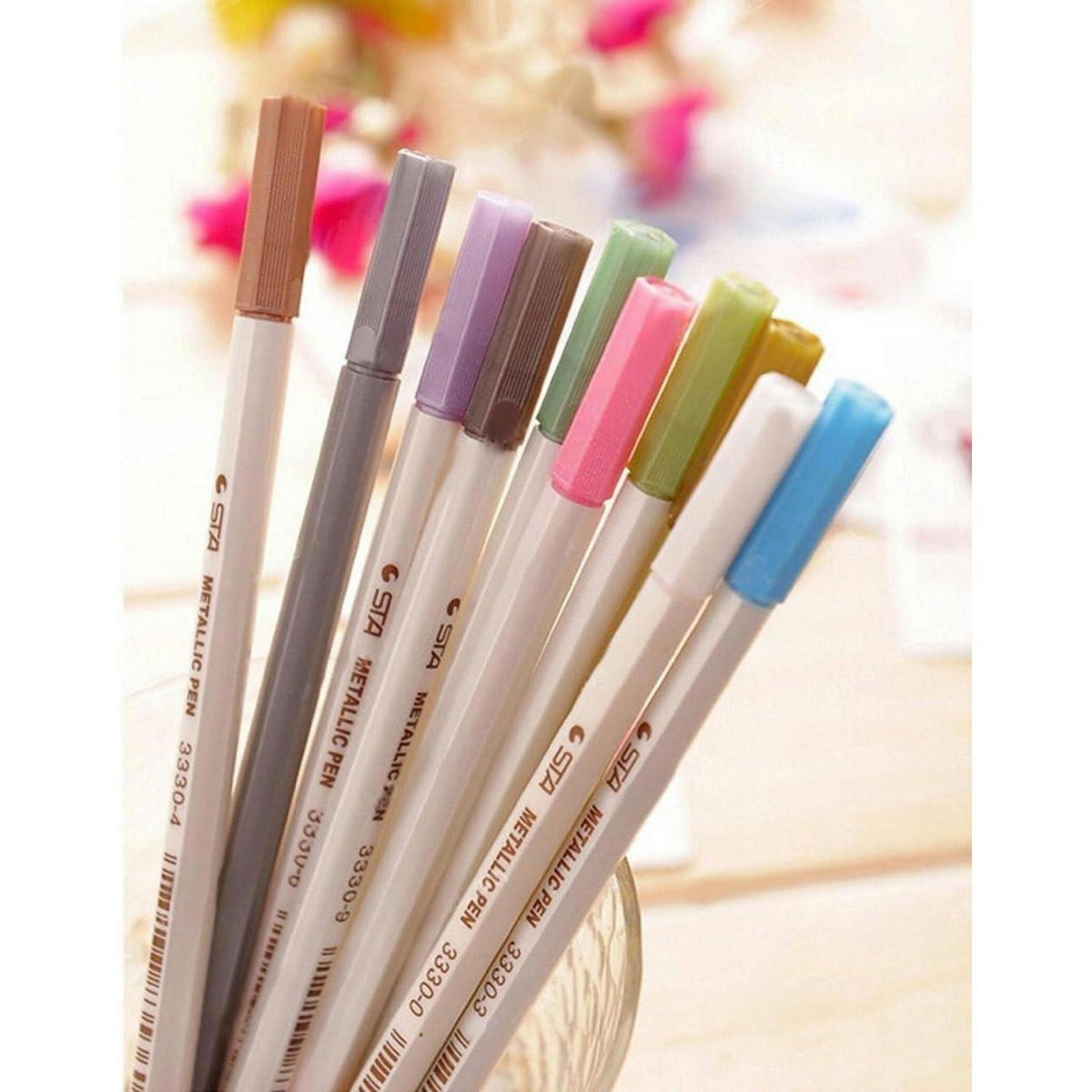 MARKER-SET 10 Metallic Farben 1mm Spitze - Multicolor, Papier (5/2/17cm)