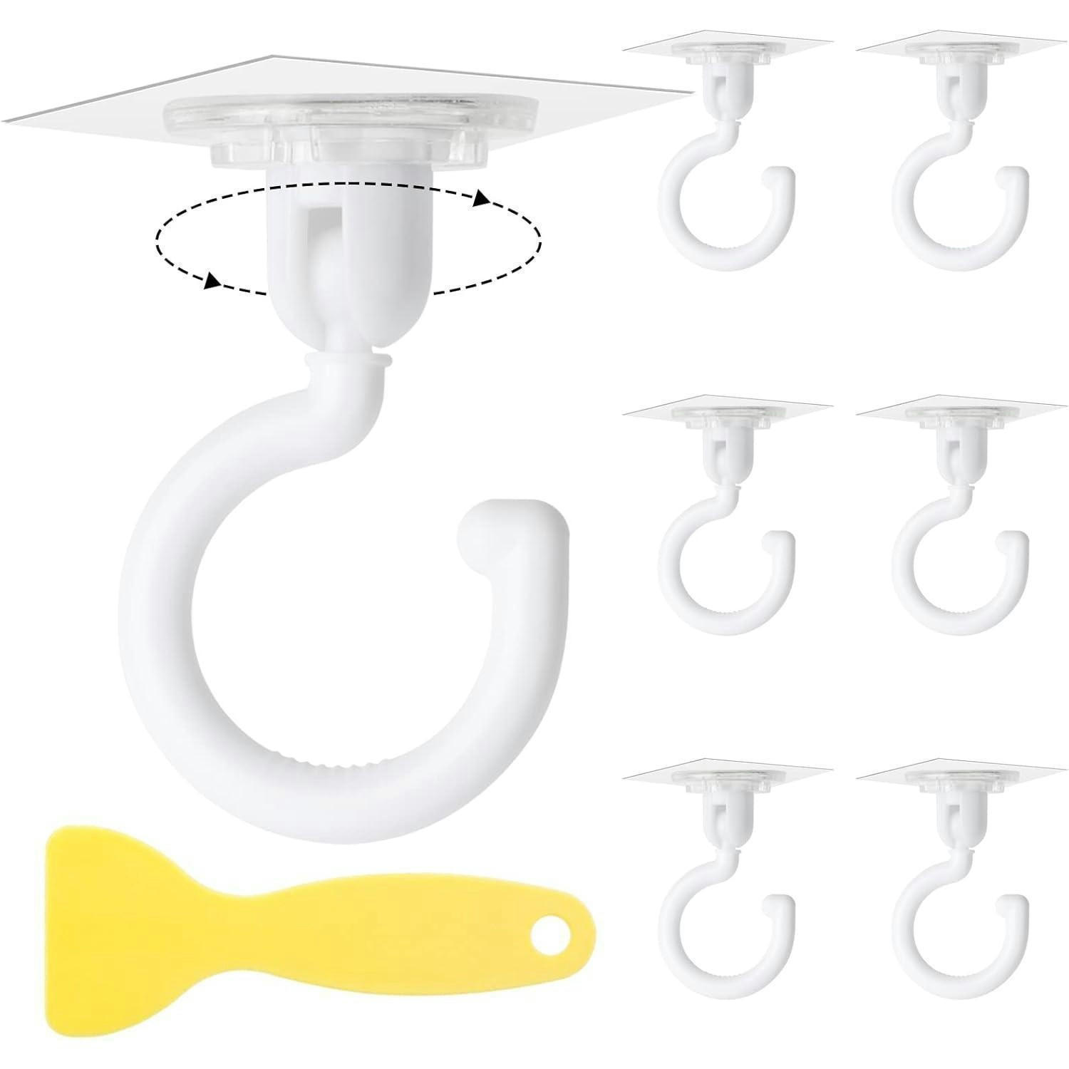 HAKEN 6-teiliges Set 360° drehbar selbstklebend - Weiß, Kunststoff (7.2/5/7.5cm)