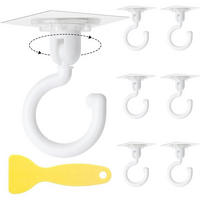 HAKEN 6-teiliges Set 360° drehbar selbstklebend - Weiß, Kunststoff (7.2/5/7.5cm)