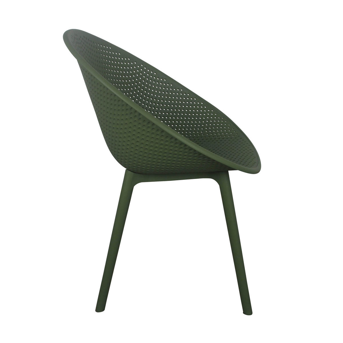 GARTENSTUHL 4-tlg., Grün - Grün, Kunststoff (59/59cm) - Oviala