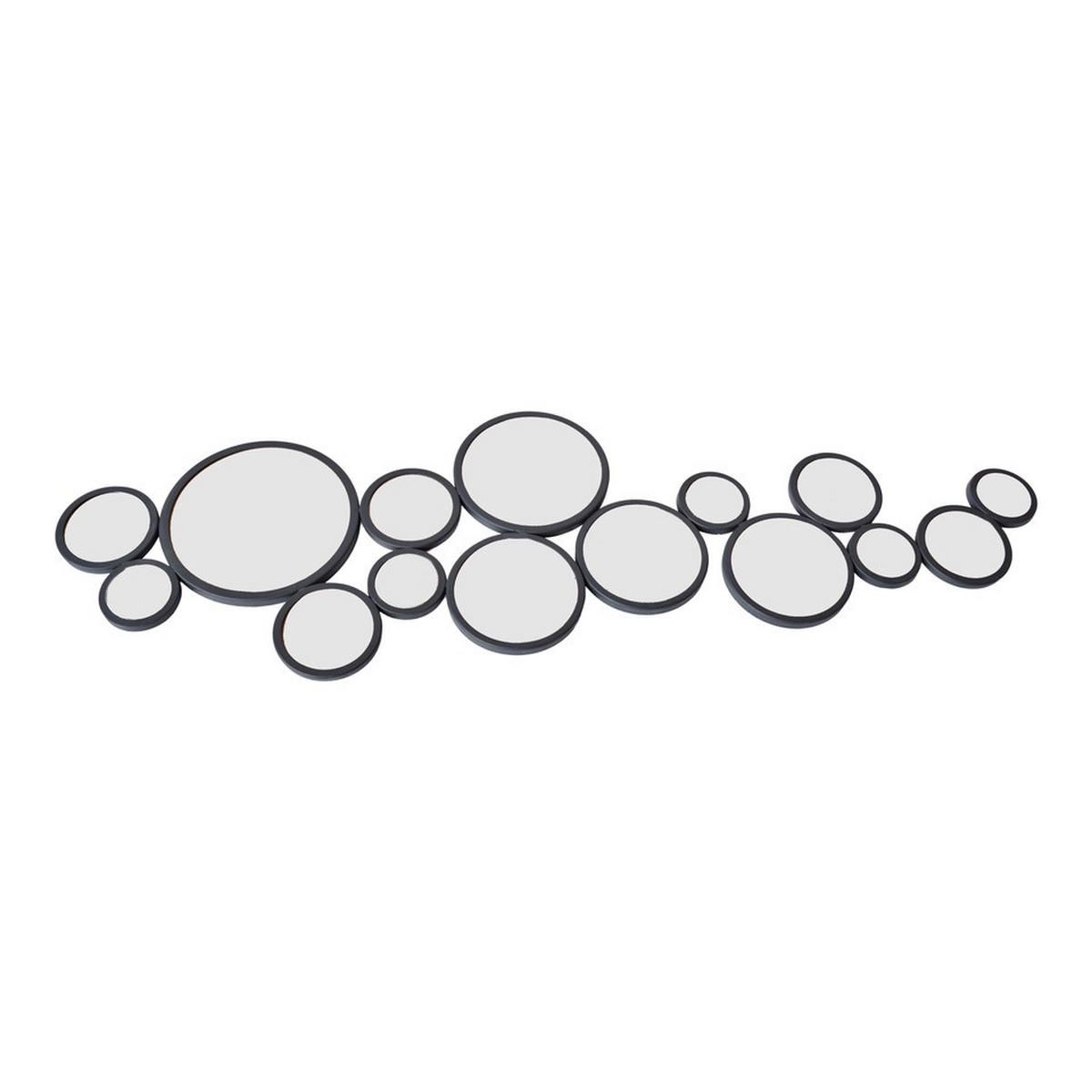 WANDSPIEGEL Bubbles Schwarz - Schwarz, Metall (115/62/4cm) - LOFT42