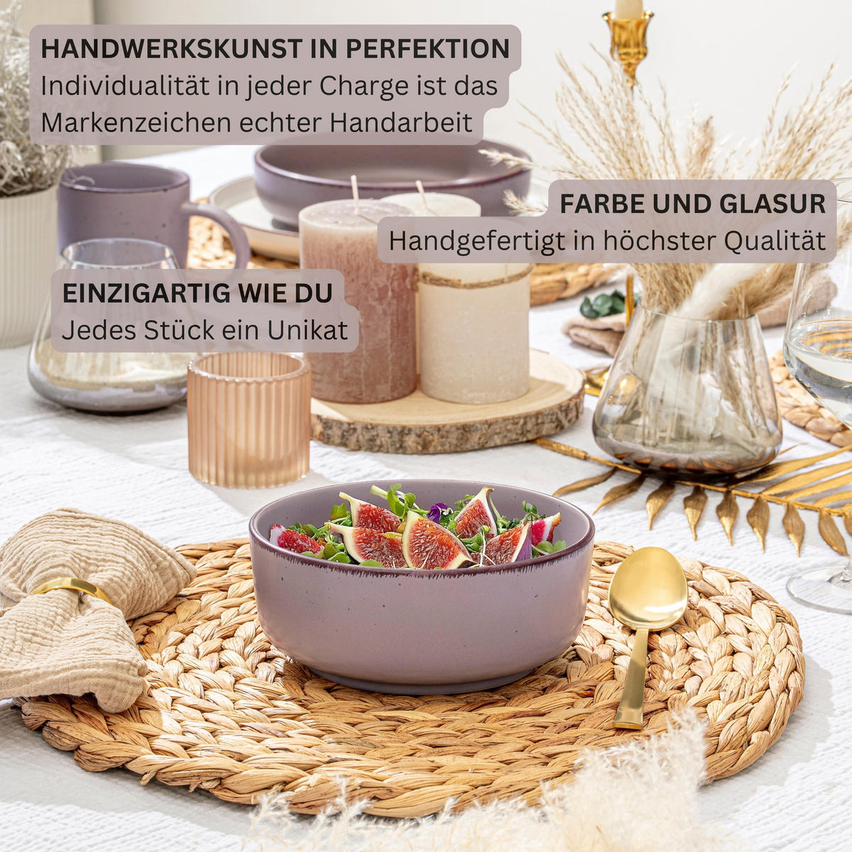 SCHALEN BOMBAY MEERESBODEN - 4 teilig aus Steingut - Blau/Braun, Stein (16.5/16.5/6.5cm) - Sänger