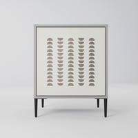 SIDEBOARD HARMONY ESSENCE, Grau, 57,5x42x72,5 cm, Schwarze Metallfüße - Multicolor/Schwarz, Holzwerkstoff/Metall (57.5/72.5/42cm) - SpaceRebels