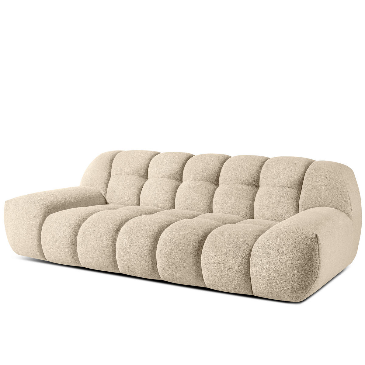 EINZELSOFA VENA Bouclé, Hellbeige - Beige, Holz/Textil (225/72/105cm) - KONSIMO®
