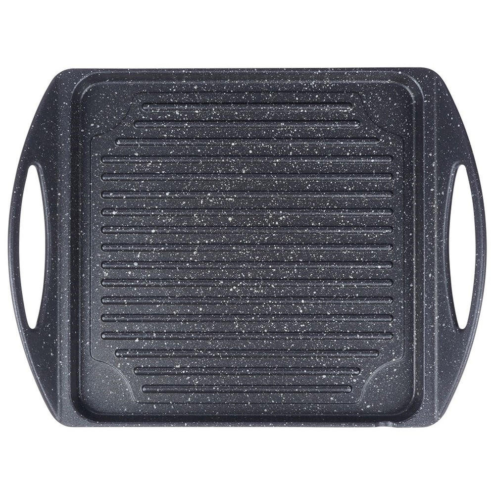 GRILLPLATTE Grande schwarz - Schwarz, Metall (34/26.5/5.5cm) - Orion 