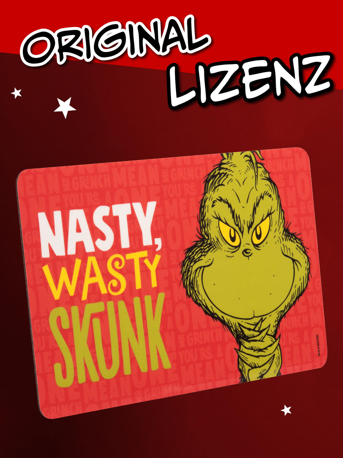 BRETTCHEN The Grinch Nasty Wasty Skunk Rot 14,5 x 23,5 cm - Rot, Kunststoff (14.5/23.5cm) - United Labels