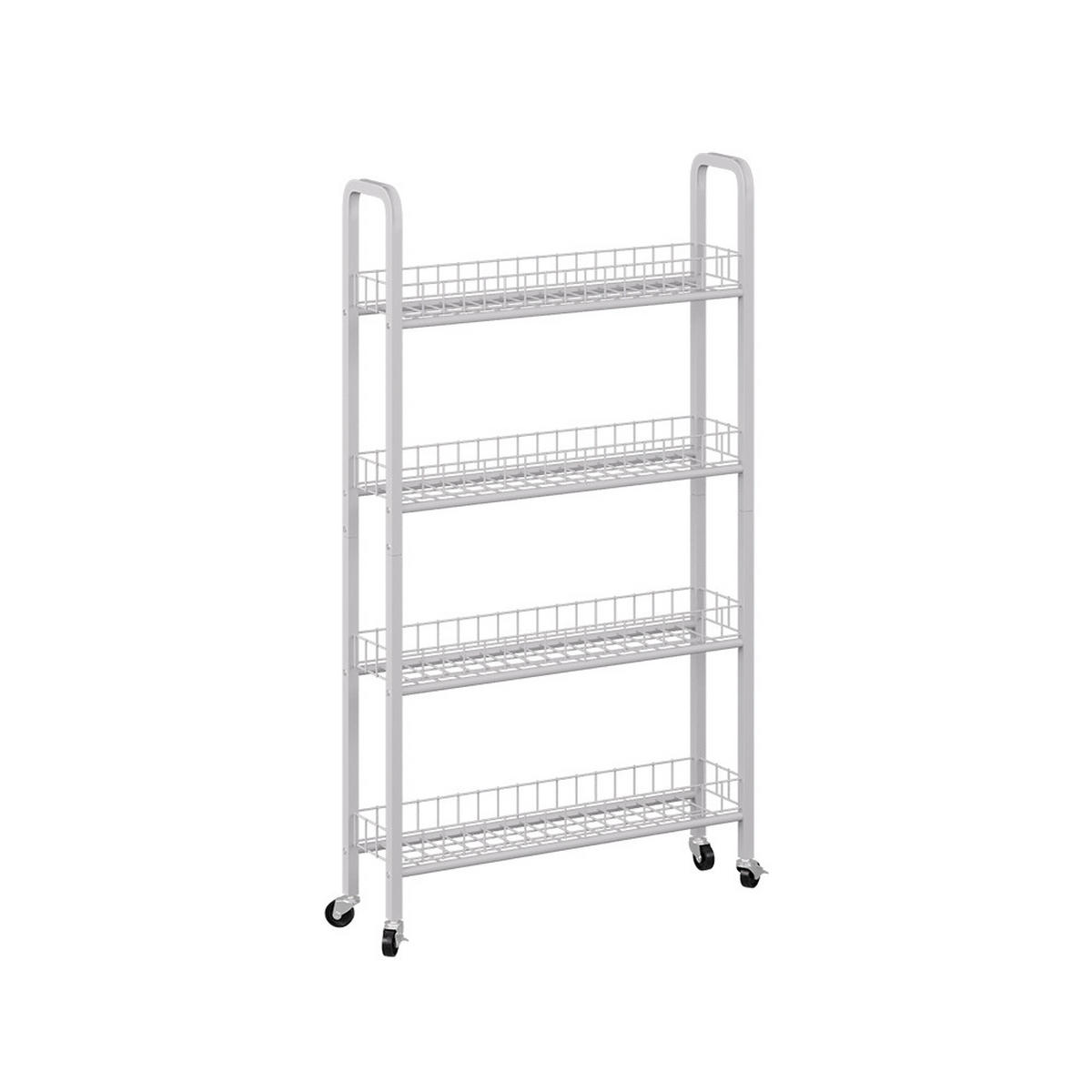 ROLLREGAL Rolivo Weiß 58 x 15 cm mit 4 Fächern - Weiß, Metall (58/103.5/15cm) - Vicco